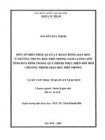 Một số biện pháp quản lý hoạt động dạy học ở trường trung học phổ thông nam lương sơn tỉnh hòa bình trong quá trình thực hiện đổi mới chương trình giáo dục phổ thông 