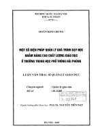 Một số biện pháp quản lý quá trình dạy học nhằm nâng cao chất lượng giáo dục ở trường trung học dân lập hải phòng 