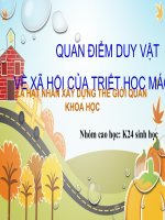Quan điểm duy vật về xã hội của triết học mac   lenin là hạt nhân xây dựng thế giới quan khoa học 