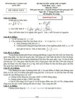 Đề thi môn toán lớp 10 tỉnh LẠNG SƠN năm 2012