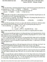 Đề thi thử vào lớp 10 chuyên hóa đề số 26