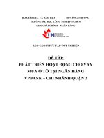 PHÁT TRIỂN HOẠT ĐỘNG CHO VAY MUA ô tô tại NGÂN HÀNG  VPBANK – CHI NHÁNH QUẬN 2