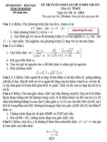 Đề thi môn toán vào lớp 10 THPT chuyên Ninh Bình năm 2012