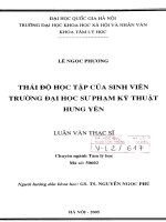 Thái độ học tập của sinh viên trường đại học sư phạm kỹ thuật hưng yên 