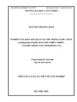 Nghiên cứu bảo tồn quần xã thú móng guốc chẵn (Artiodactyla) ở Khu bảo tồn thiên nhiên – Văn hóa Đồng Nai
