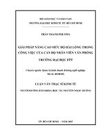 Nâng cao mức độ hài lòng trong công việc của cán bộ nhân viên văn phòng trường đại học FPT 