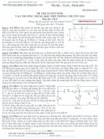 Đề thi chuyên lý vào lớp 10 đại học sư phạm Hà Nội năm 2012