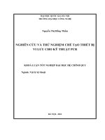 NGHIÊN CỨU VÀ THỬ NGHIỆM CHẾ TẠO THIẾT BỊ VI LƯU CHO KỸ THUẬT PCR