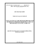 NÂNG CAO NĂNG lực THỂ CHẾ HÀNH CHÍNH NHÀ nƣớc để THÍCH ỨNG với KINH tế THỊ TRƢỜNG và yêu cầu hội NHẬP QUỐC tế ở nƣớc TAHIỆN NAY tt 