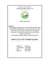 Thử nghiệm ảnh hưởng của phân bón NPK đầu trâu 202015 đến sinh trưởng của ba loại cây: Cây mỡ (Manglietia glauca.BL); Cây Quế (Cinnamomum cassia.BL); Cây Keo Tai Tượng (Acacia mangium) trong vườn ươm tại trường đại học nông lâm Thái Nguyên