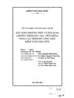 Xây dựng phương thức và nội dung chương trình đào tạo bồi dưỡng nâng cao trình độ công chức kiểm toán nhà nước