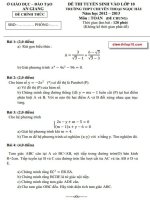 Đề thi môn toán chung vào lớp 10 chuyên Thoại Ngọc Hầu tỉnh An Giang năm 2012