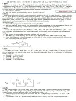 Đề thi chuyên lý vào lớp 10 đại học Vinh năm 2012