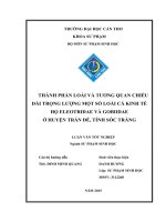 thành phần loài và tương quan chiều dài trọng lượng một số loài cá kinh tế họ eleotridae và gobiidae ở huyện trần đề, tỉnh sóc trăng 