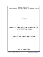Nghiên cứu kỹ thuật mã hóa tiếng nói và phương pháp thám