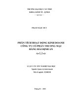 phân tích hoạt động kinh doanh công ty cổ phần thƣơng mại hàng hải định an 