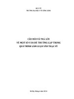 Câu hỏi và trả lời về một số vấn đề thường gặp trong quá trình làm luận văn thạc sỹ