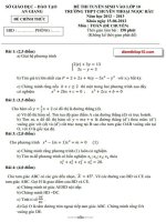 Đề thi môn toán chuyên vào lớp 10 chuyên Thoại Ngọc Hầu tỉnh An Giang năm 2012