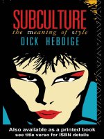 Subculture the meaning of style