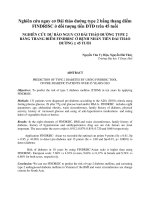 NGHIÊN CỨU DỰ BÁO NGUY CƠ ĐÁI THÁO ĐƢỜNG TYPE 2 BẰNG THANG ĐIỂM FINDRISC Ở BỆNH NHÂN TIỀN ĐÁI THÁO ĐƢỜNG ≥ 45 TUỔI