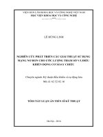 Tóm tắt luận án Nghiên cứu phát triển các giải pháp sử dụng mạng nơ ron cho ước lượng tham số và điểu khiển động cơ xoay chiều