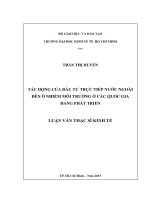 Tác động của đầu tư trực tiếp nước ngoài đến ô nhiễm môi trường ở các cấp quốc gia đang phát triển 