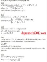 Đề thi môn toán lớp 10-chuyên HẢI DƯƠNG năm 2012