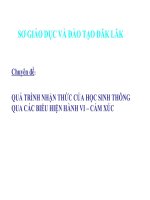 bài giảng chuyên đề quá trình nhận thức của học sinh thông qua các biểu hiện hành vi cảm xúc