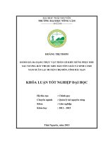 Đánh giá đa dạng thực vật thân gỗ kiểu rừng phục hồi sau nương rẫy thuộc Khu bảo tồn Loài và Sinh cảnh Nam Xuân Lạc huyện Chợ Đồn, tỉnh Bắc Kạn