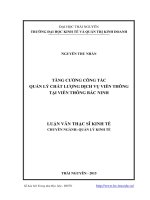 Tăng cường công tác quản lý chất lượng dịch vụ viễn thông tại viễn thông Bắc Ninh