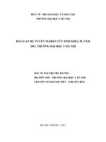BÀI LUẬN DỰ TUYỂN NGHIÊN CỨU SINH KHÓA 30, NĂM 2011. TRƯỜNG ĐẠI HỌC Y HÀ NỘI