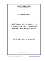 Nghiên cứu đa dạng sinh học ốc cạn ở khu vực xã La Hiên, huyện Võ Nhai, tỉnh Thái Nguyên