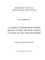 Tác động của bệnh truyền nhiễm đến đầu tư trực tiếp nước ngoài ở các quốc gia thu nhập trung bình 