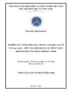 Nghiên cứu, tổng hợp, đặc trưng vật liệu lai vô vơ (Ag, F3O4)  hữu cơ (Chitosan) cấu trúc nano định hướng ứng dụng trong y sinh
