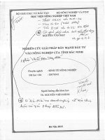 NGHIÊN CỨU GIẢI PHÁP ĐẨY MẠNH ĐẦU TƯ  VÀO NÔNG NGHIỆP CỦA TỈNH BẮC NINH