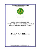 Nghiên cứu khả năng sản xuất của một số tổ hợp lai giữa dê Boer, Bách Thảo và Cỏ tại Ninh Bình, Yên Bái và Bắc Kạn