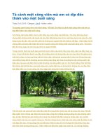 Tả cảnh một công viên mà em có dịp đến thăm vào một buổi sáng 