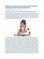 Suy nghĩ của anh chị về vai trò của bản thân trong quá trình tiếp thu kiến thức 