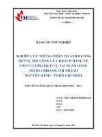 NGHIÊN CỨU NHỮNG NHÂN TỐ ẢNH HƯỞNG ĐẾN SỰ HÀI LÒNG CỦA KHÁCH HÀNG VỀ CHẤT LƢỢNG DỊCH VỤ TẠI NGÂN HÀNG TECHCOMBANK CHI NHÁNH NGUYỄN OANH - TP.HỒ CHÍ MINH