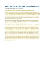 Phân tích bài ba cống hiến vĩ đại của các mác 