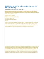 Nghị luận xã hội về trách nhiệm của con cái đối với cha mẹ 