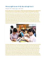 Nêu suy nghĩ của em về việc đọc sách ngữ văn 11 