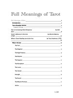 Hướng dẫn bói bài Tarot Full meanings of tarot 