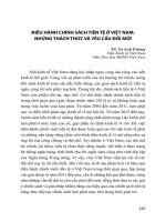 ĐIỀU HÀNH CHÍNH SÁCH TIỀN TỆ Ở VIỆT NAM:NHỮNG THÁCH THỨC VÀ YÊU CẦU ĐỔI MỚI