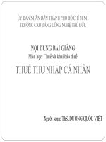 Bài giảng thuế thu nhập cá nhân