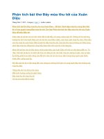 Phân tích bài thơ đây mùa thu tới của xuân diệu 