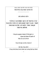 Nâng cao hiệu quả sử dụng các nguồn vốn ưu đãi khi việt nam trở thành nước có mức thu nhập trung bình tt 