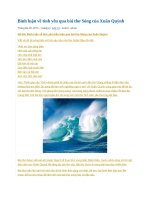 Bình luận về tình yêu qua bài thơ sóng của xuân quỳnh 