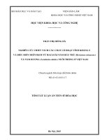 Nghiên cứu chiết tách các chất có hoạt tính kháng u và điều biến miễn dịch từ loài nấm hầu thủ và nấm hương nuôi trồng ở việt nam (TT) 
