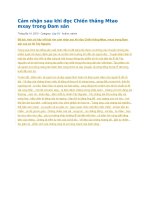 Cảm nhận sau khi đọc chiến thắng mtao mxay trong đam săn 